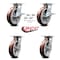 Service Caster 8 Inch Polyurethane Caster Set with Roller Bearing 4 Swivel Lock and 2 Brake SCC SCC-35S820-PPUR-SLB-BSL-2-BSL-2 - alternate 4